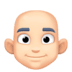 👨🏻‍🦲 man: light skin tone, bald display on Facebook